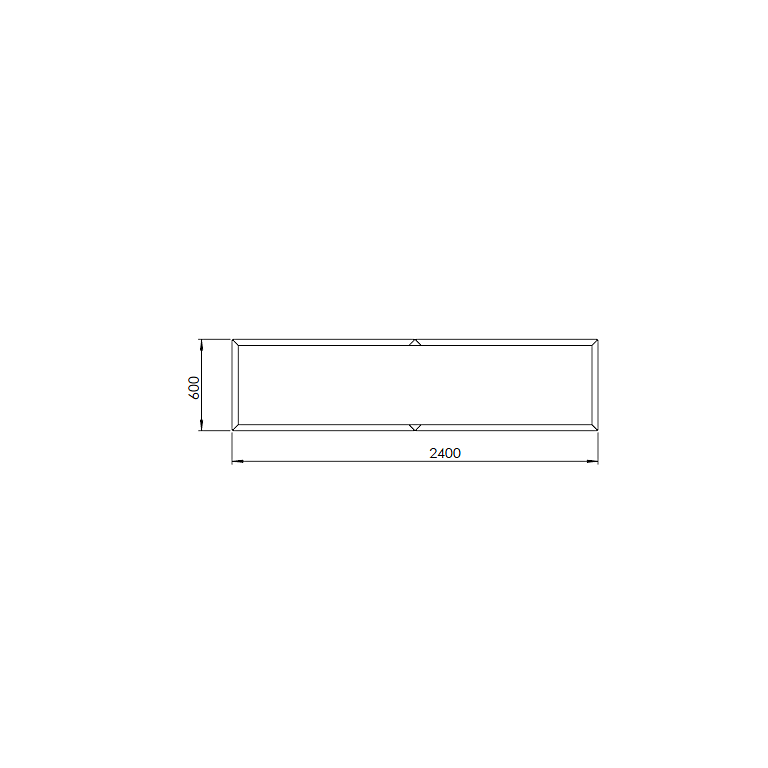 Jardinera de acero con tratamiento electrostático Texas xxl 2400x600