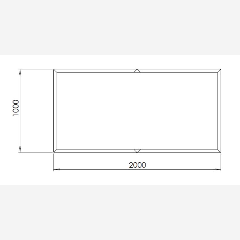 Jardinera de acero con tratamiento electrostático Texas xxl 2000x1000