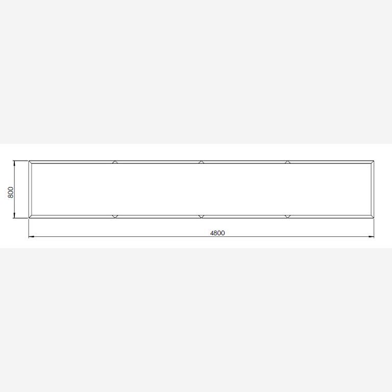Jardinera de acero con tratamiento electrostático Texas xxl 4800x800