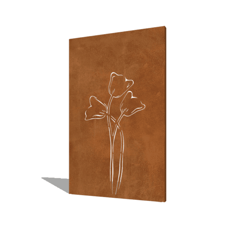 Tulipán de acero corten simétrico