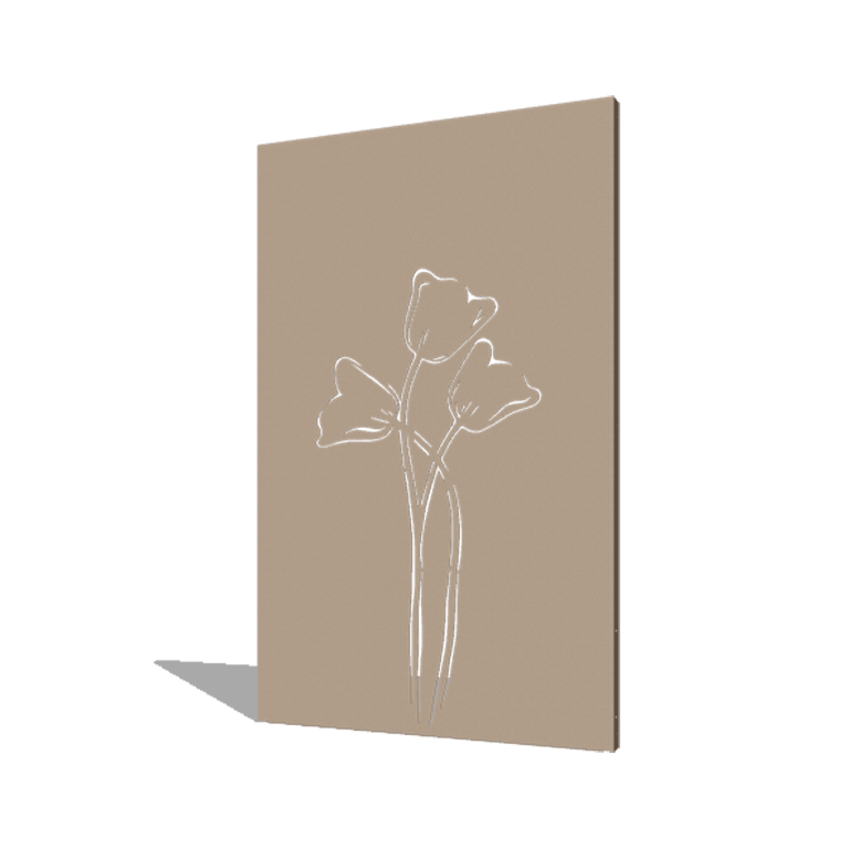 Panel de acero con tratamiento electrostático tulipán simétrico 120 x 6 x 190 cm