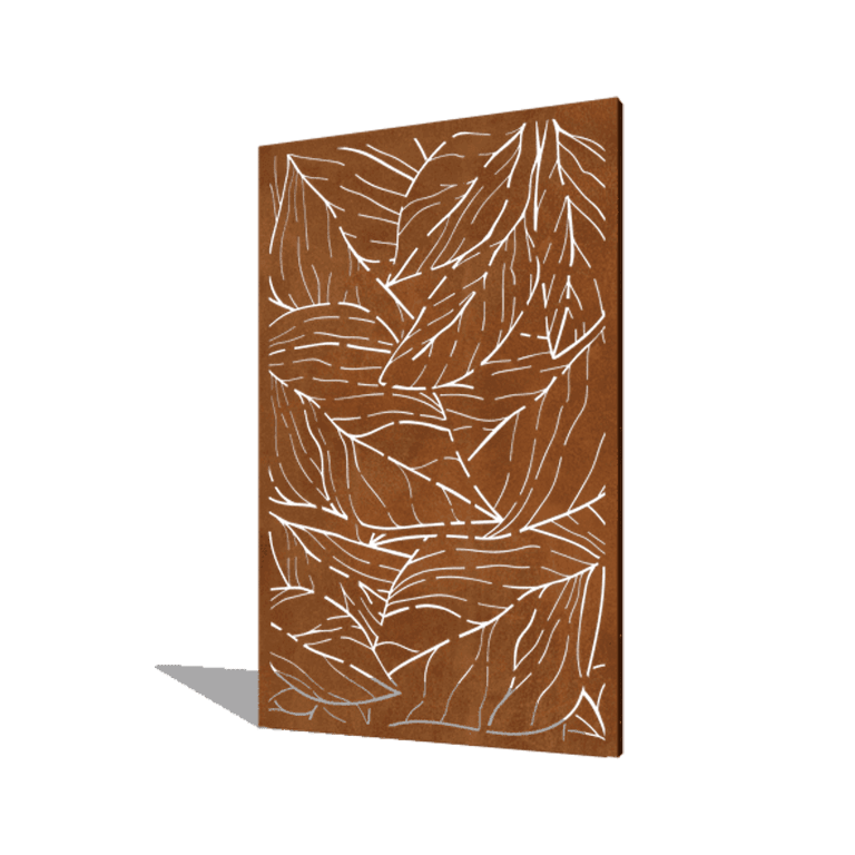 Panel de acero corten hojas 120 x 6 x 190 cm
