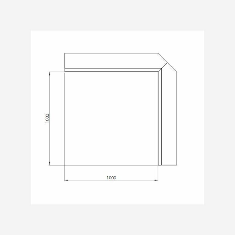 Esquina interior de muro de contención de acero corten 100 x 100 cm (altura 50 cm)