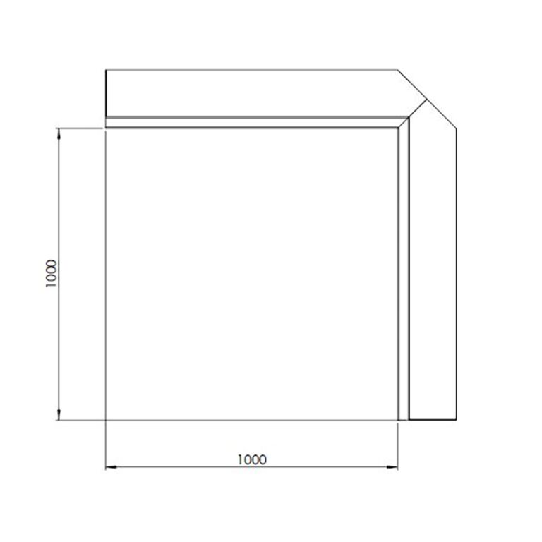 Esquina interior del muro de contención de acero con recubrimiento de polvo 100 x 100 cm (altura 40 cm)