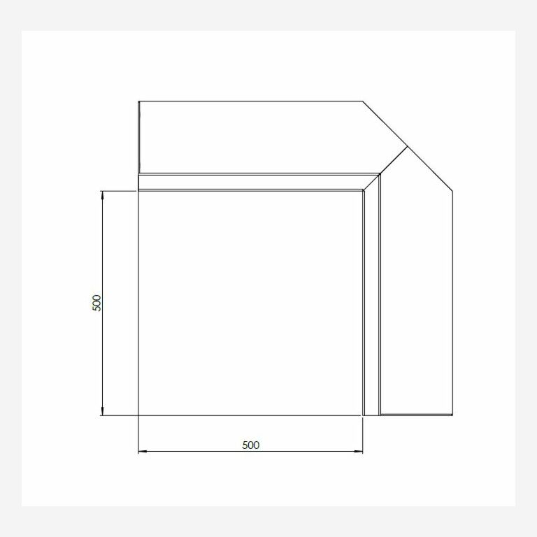 Esquina interior de muro de contención de acero corten 50 x 50 cm (altura 50 cm)