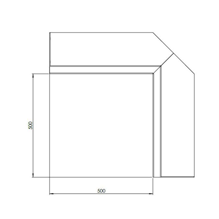 Esquina interior de muro de contención de acero corten 50 x 50 cm (altura 40 cm)