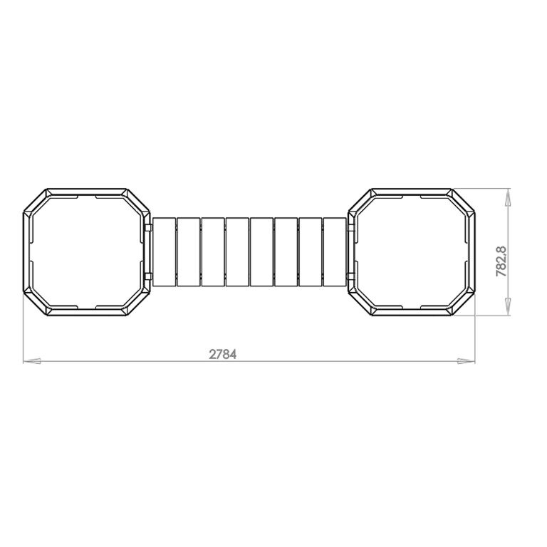 Jardinera de acero con tratamiento electrostático con asiento Vegas Boston