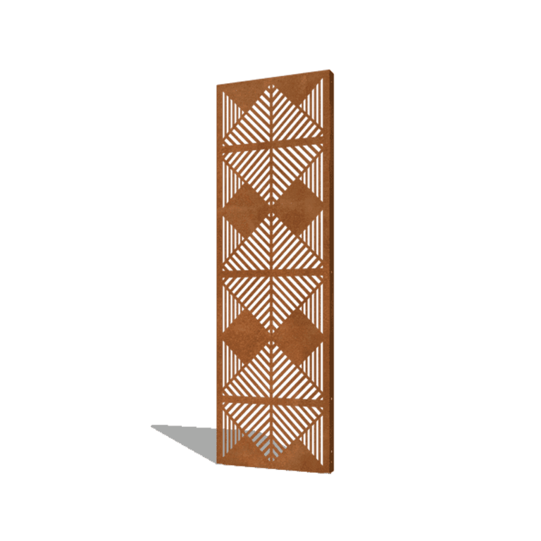 panel de acero corten líneas composición 3 60 x 6 x 190 cm