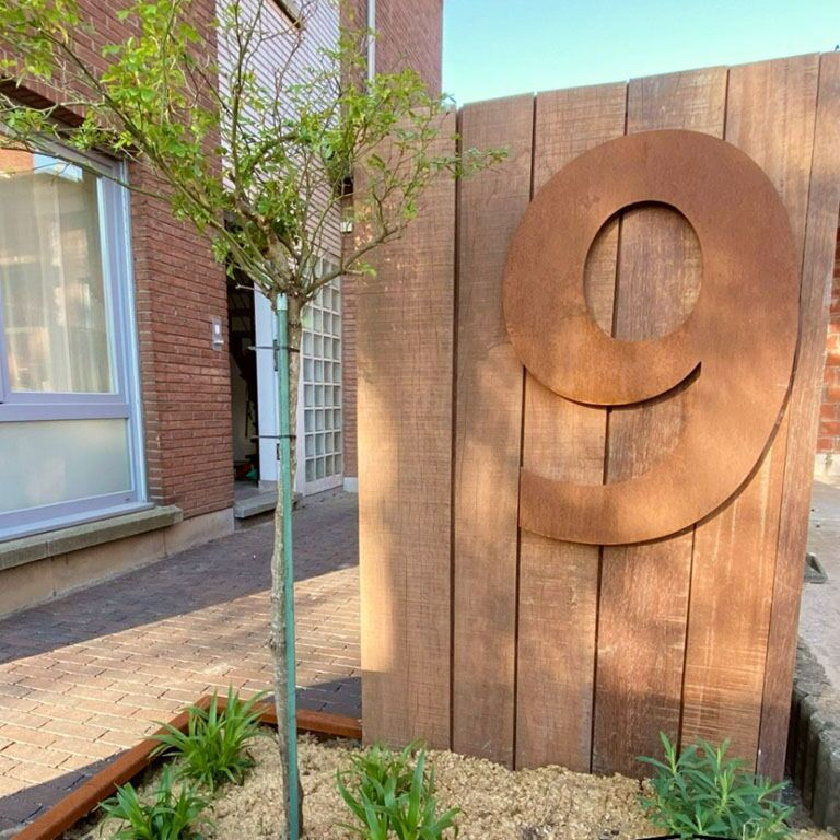 Número de vivienda de acero corten 9 - 30 cm