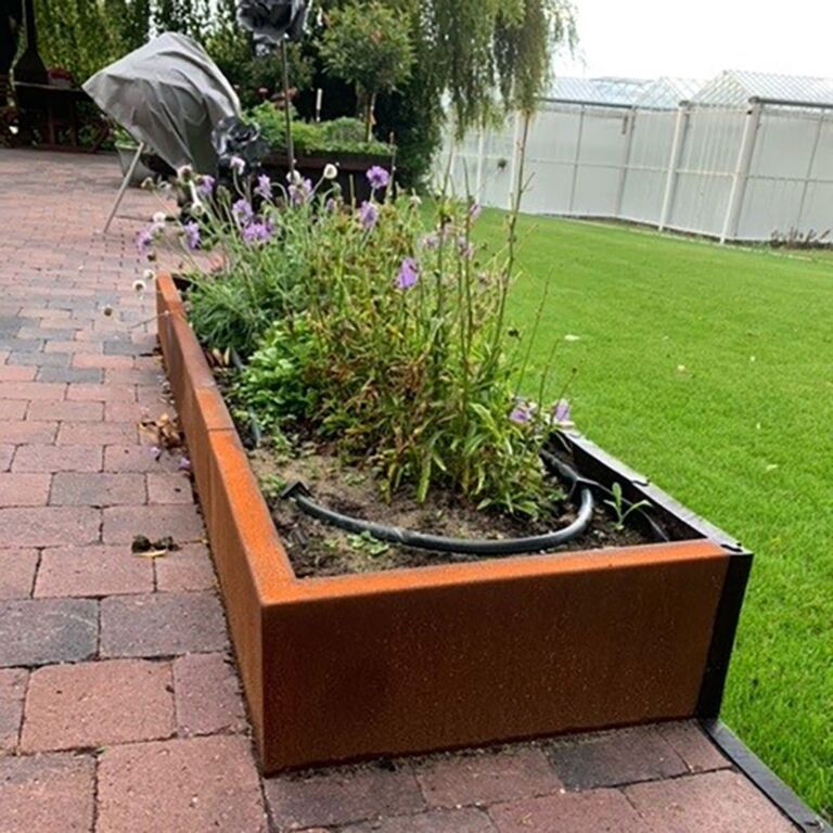 Muro de contención de acero corten recto 1000 mm (altura 300 mm)