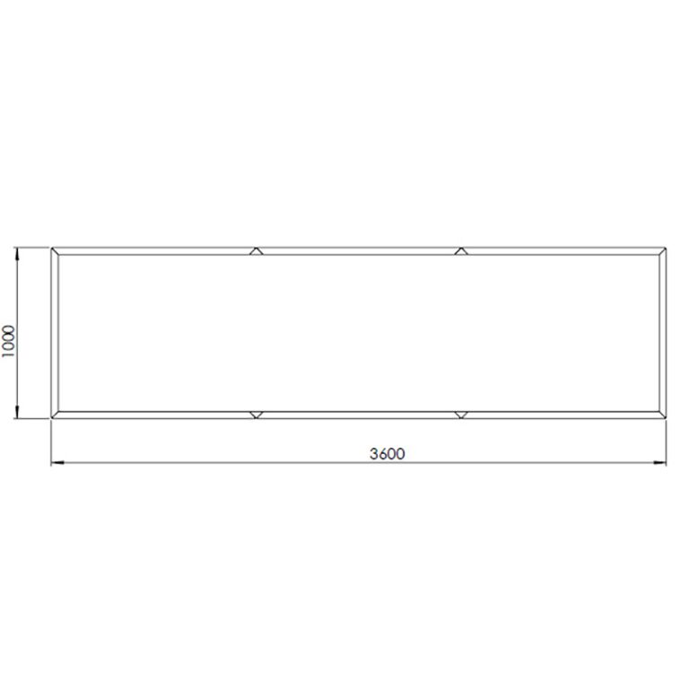 Jardinera de acero con tratamiento electrostático Texas xxl 360 x 100 cm