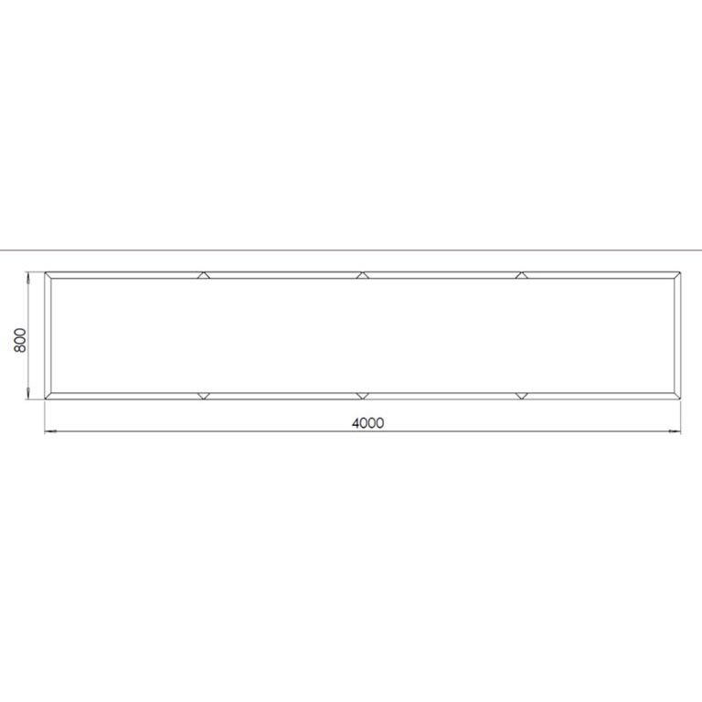 Jardinera de acero con tratamiento electrostático Texas xxl 400 x 80 cm