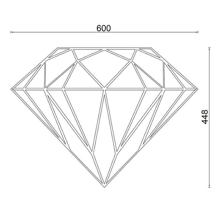 Decoración metálica de pared Diamante *EXISTENCIAS LIMITADAS