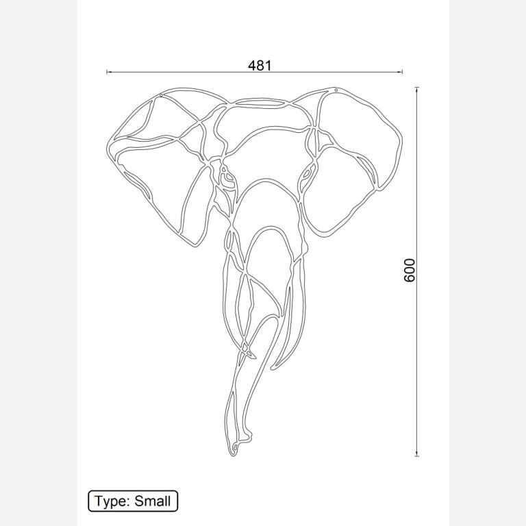 Decoración metálica de pared Elefante 1.0