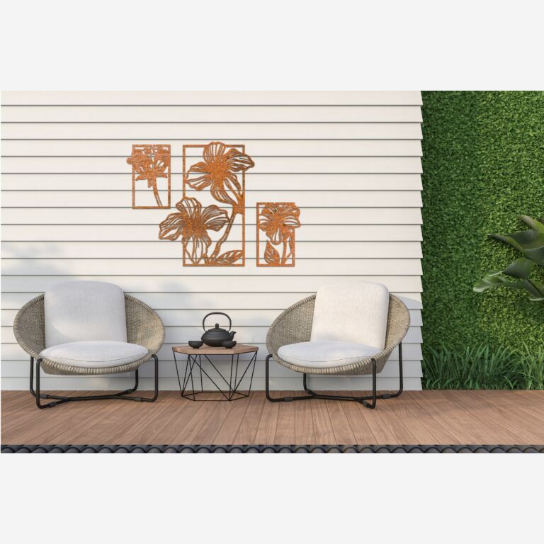 Decoración de pared Flores 3-partes