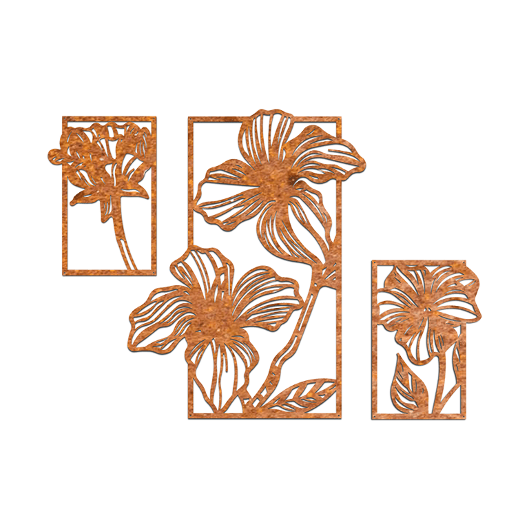 Decoración de pared Flores 3-partes