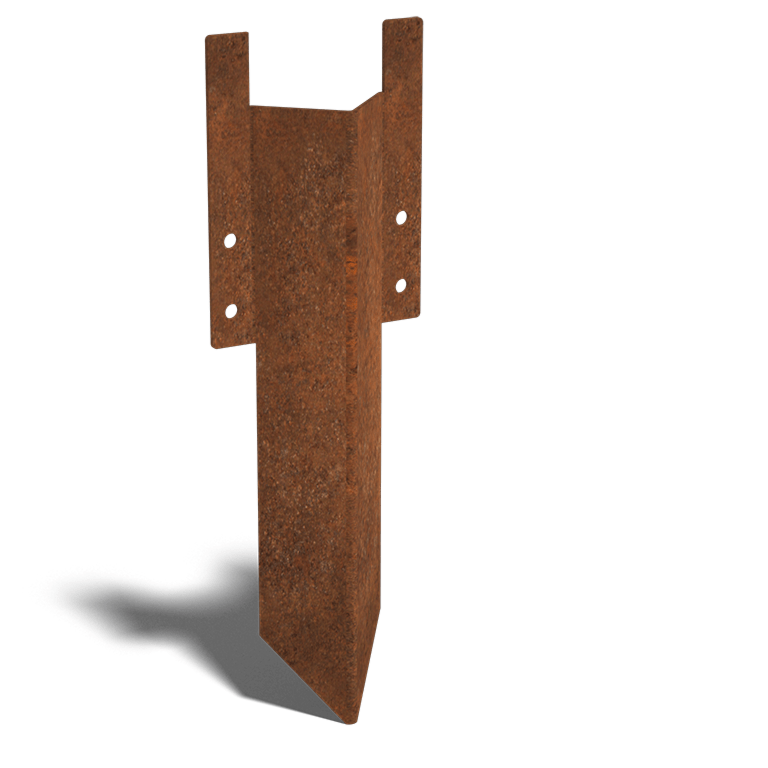 Espiga de tierra de acero corten baja 12 - 15 cm