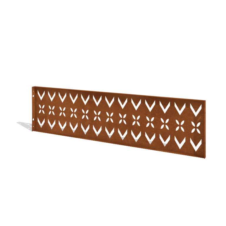 Valla de acero corten H panel V 180 x 47,5 cm