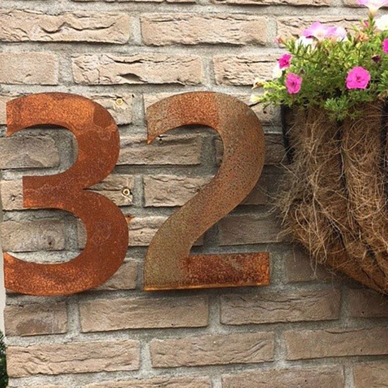 Número de vivienda de acero corten 2 - 50 cm