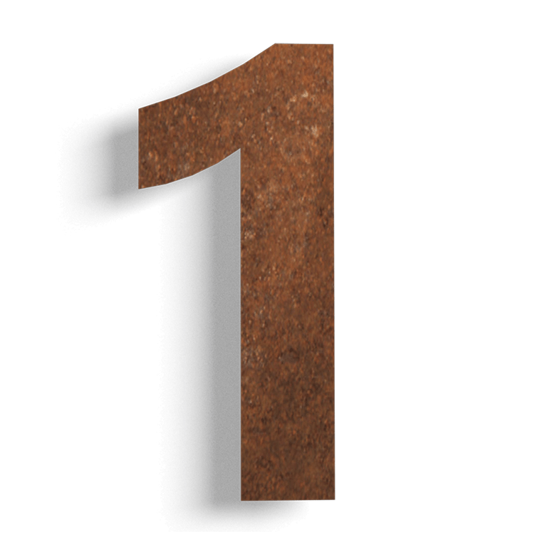 Número de vivienda de acero corten 1 - 50 cm