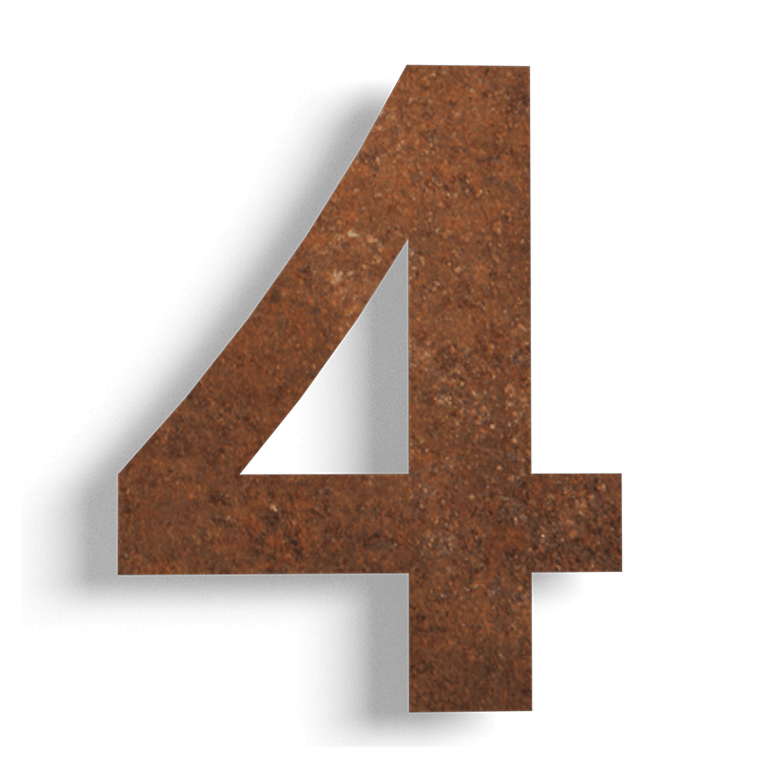 Número de vivienda de acero corten 4 - 50 cm