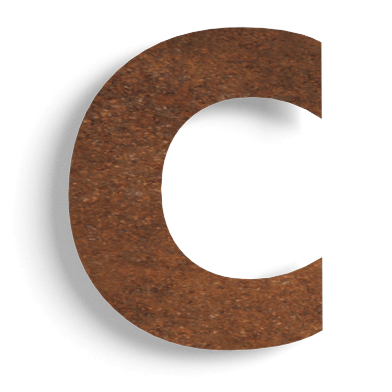 Número de vivienda de acero corten c - 15 cm