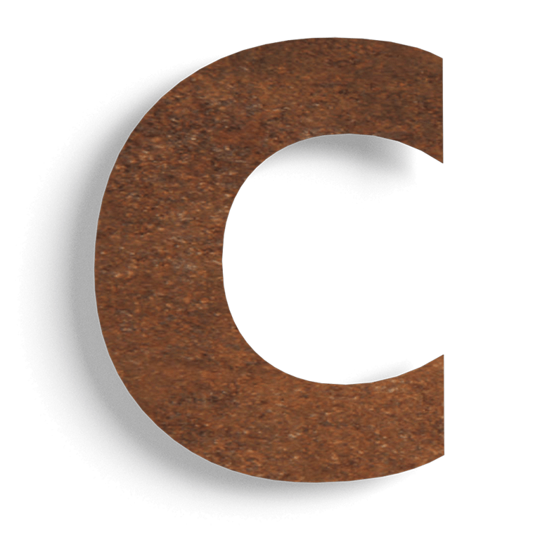 Número de vivienda de acero corten (adhesivo) c - 10 cm