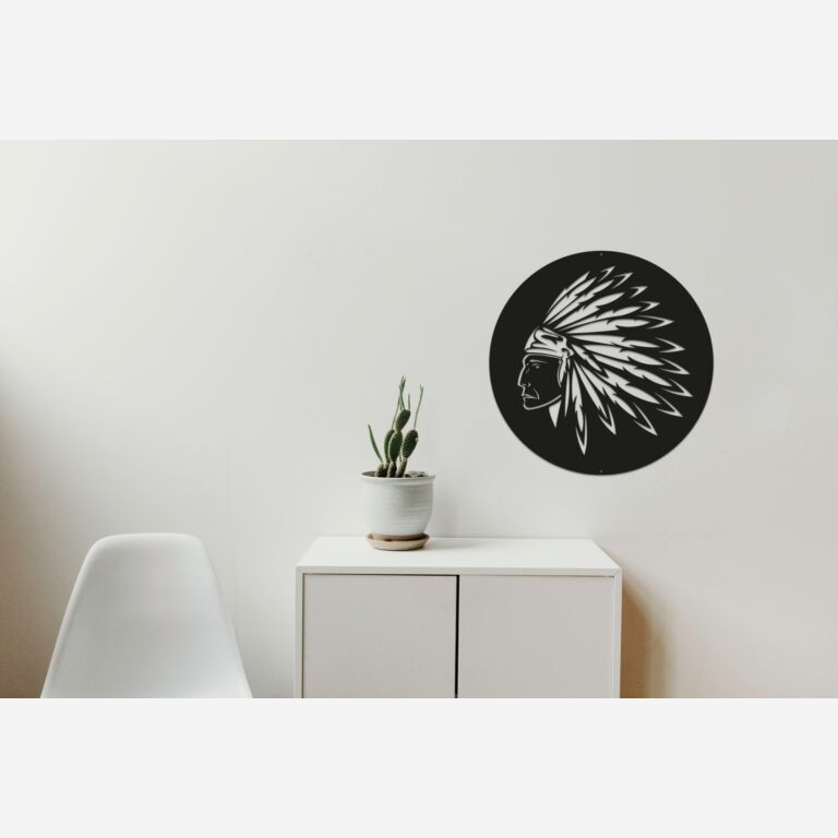 Decoración metálica de pared Indio Americano