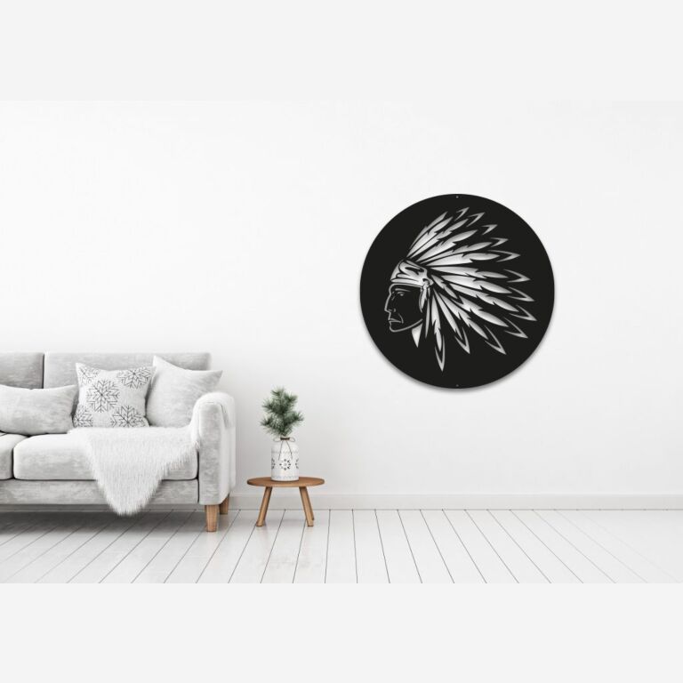 Decoración metálica de pared Indio Americano