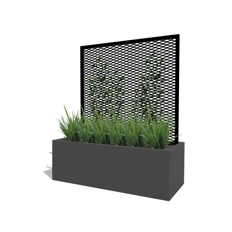 Jardinera trepadora negra 120 x 40 cm