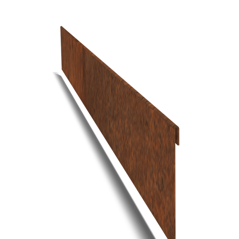Bordura de acero corten con borde doblado 23 cm (longitud: 150 cm)