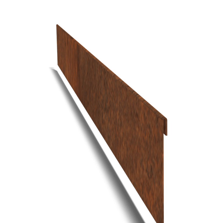 Bordura de acero corten con borde doblado 23 cm (longitud: 240 cm)