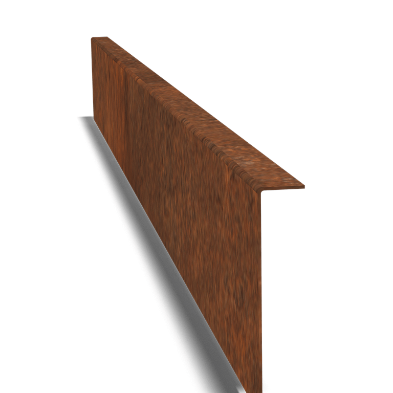 Bordura de acero corten con borde en ángulo recto 22 cm (longitud: 150 cm)