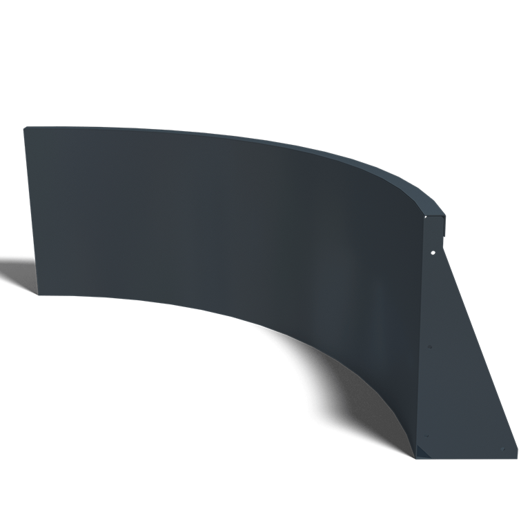 Curva interior de acero con recubrimiento de polvo 100 x 100 cm (altura 50 cm)