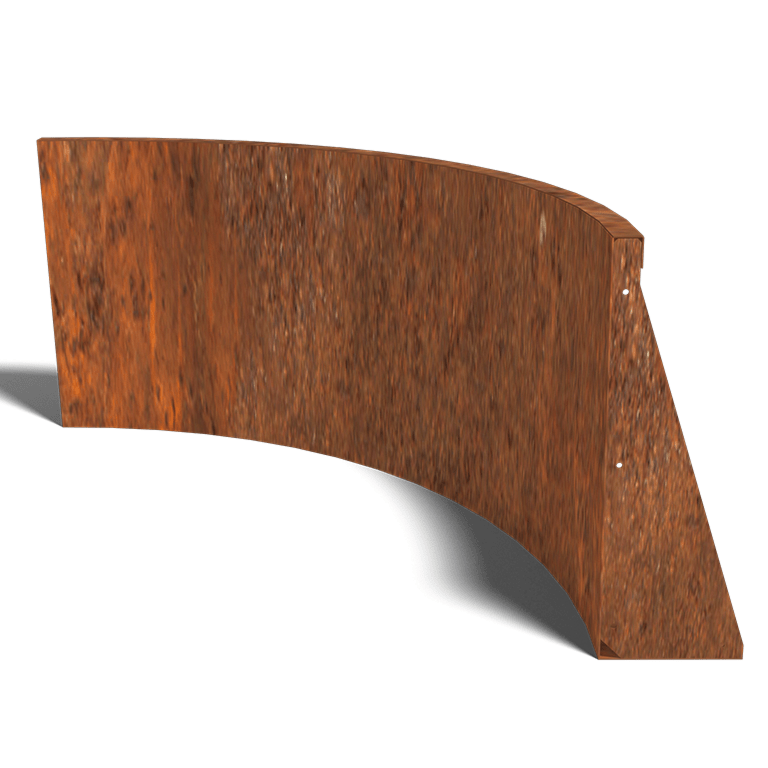 Muro de contención de acero corten curva interior 100 x 100 cm (altura 60 cm)
