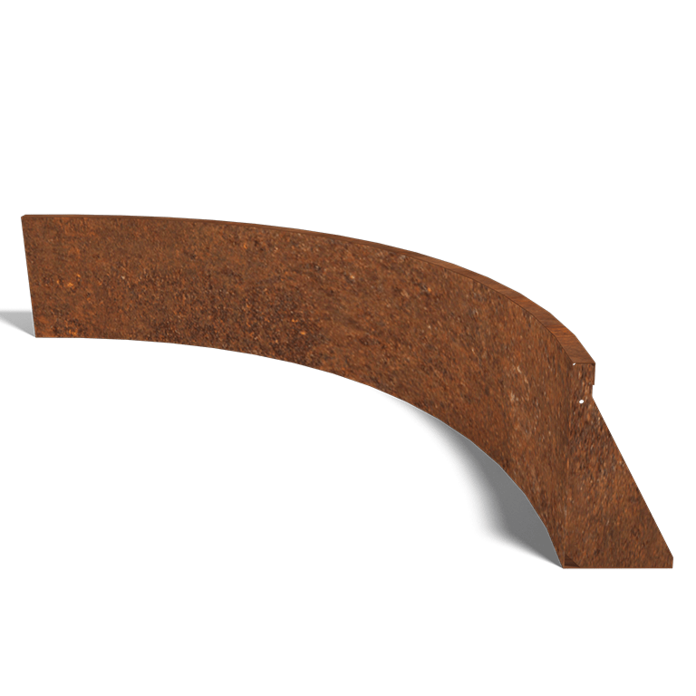 Muro de contención de acero corten curva interior 1500x1500 mm (altura 400 mm)