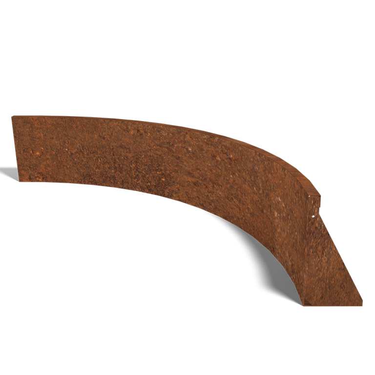 Muro de contención de acero corten curva interior 150 x 150 cm (altura 40 cm)