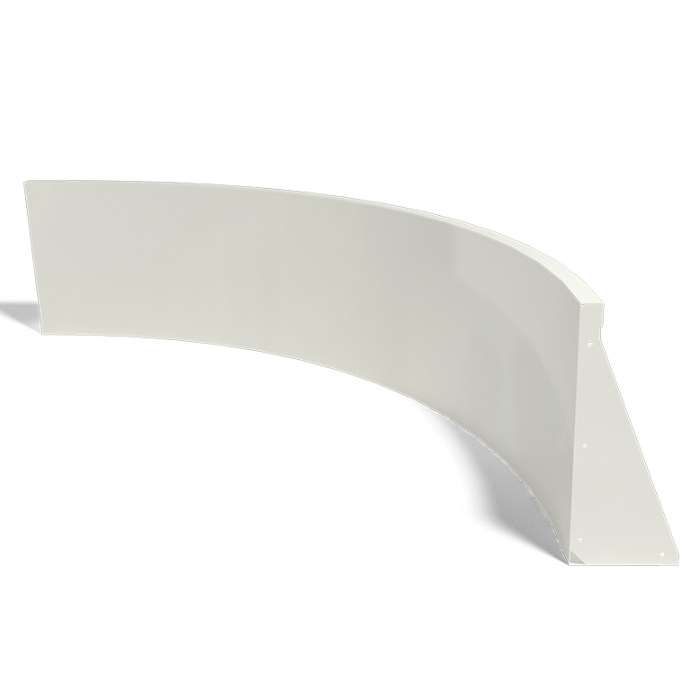 Curva interior de acero con recubrimiento de polvo 150 x 150 cm (altura 50 cm)