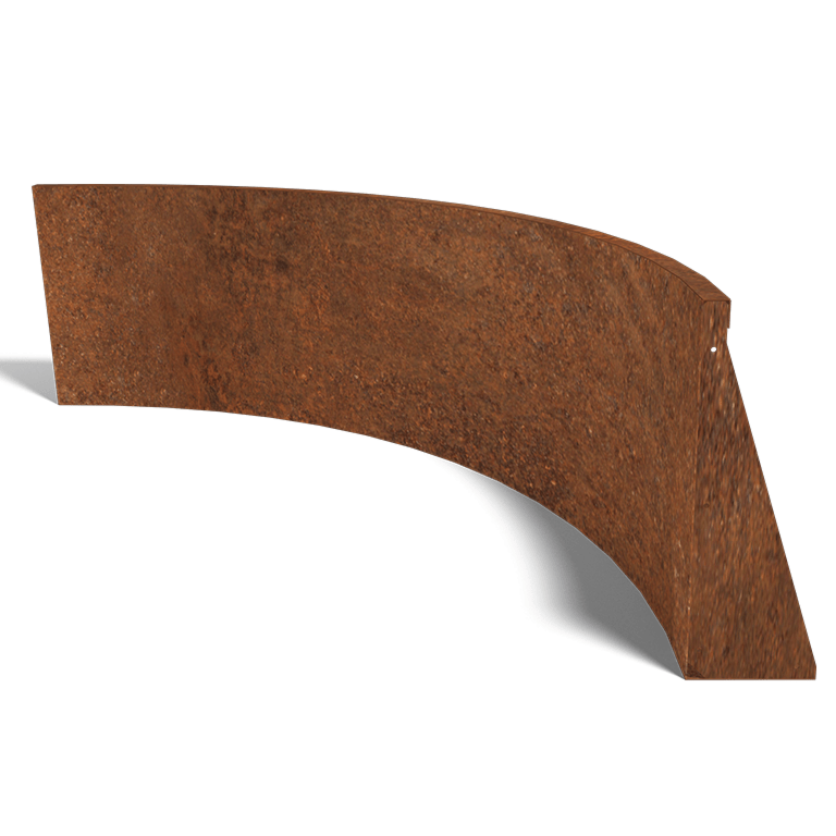 Muro de contención de acero corten curva interior 150 x 150 cm (altura 60 cm)