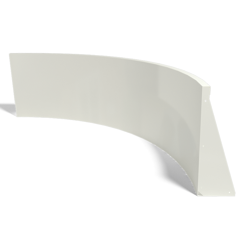 Curva interior de acero con recubrimiento de polvo 150 x 150 cm (altura 60 cm)