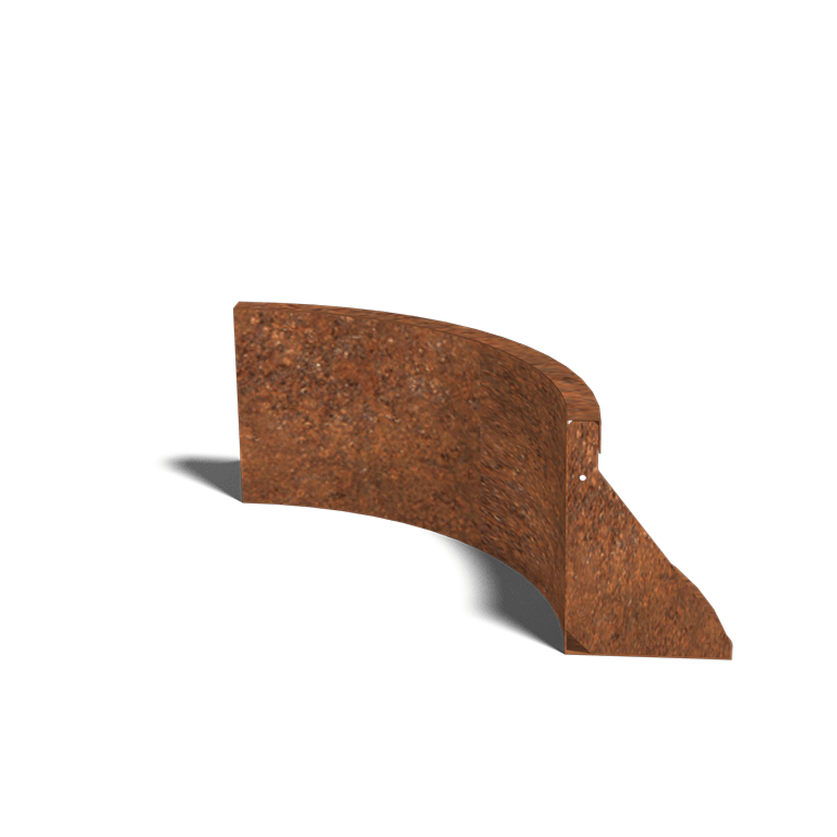 Muro de contención de acero corten curva interior 50 x 50 cm (altura 30 cm)