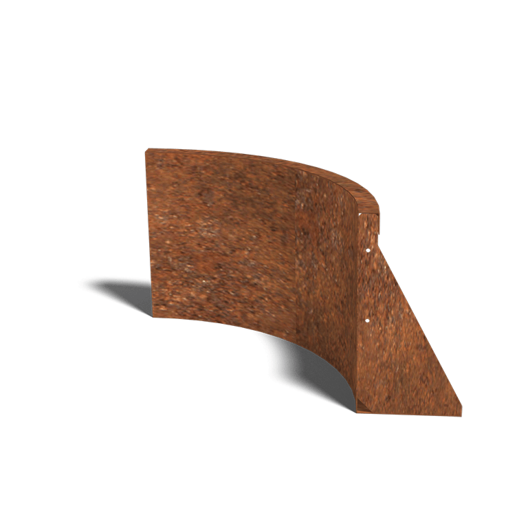 Muro de contención de acero corten curva interior 50 x 50 cm (altura 40 cm)