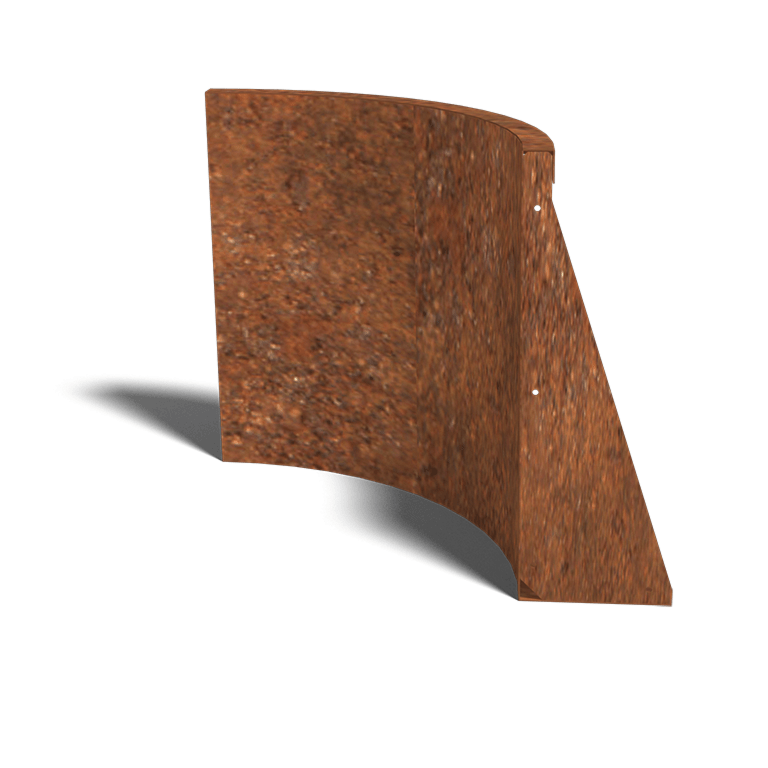 Muro de contención de acero corten curva interior 50 x 50 cm (altura 60 cm)