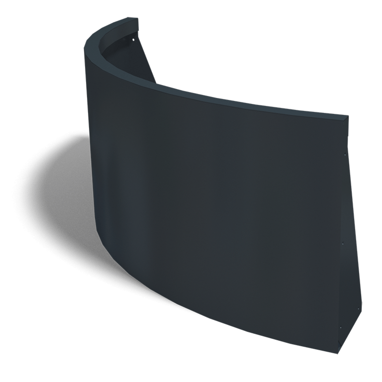 Muro de contención de acero con recubrimiento de polvo curva exterior 1000x1000 mm (altura 500 mm)