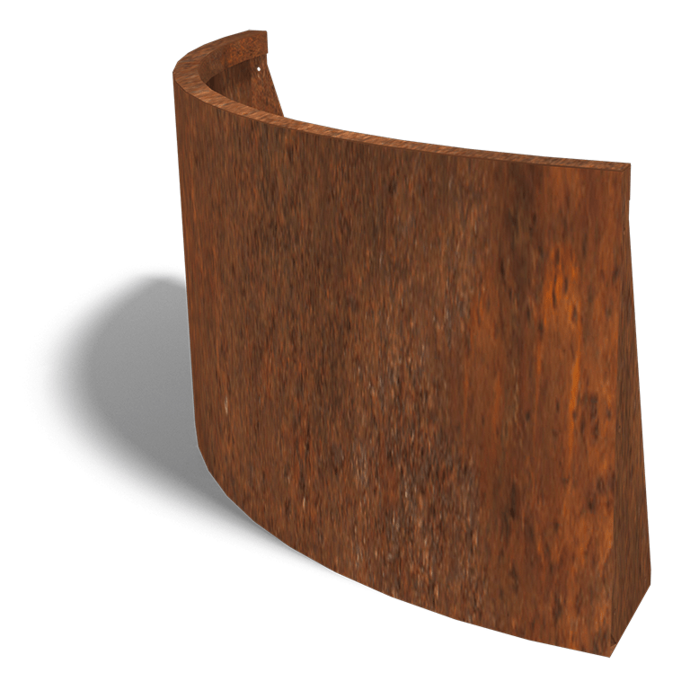 Muro de contención de acero corten curva exterior 1000x1000 mm (altura 600 mm)
