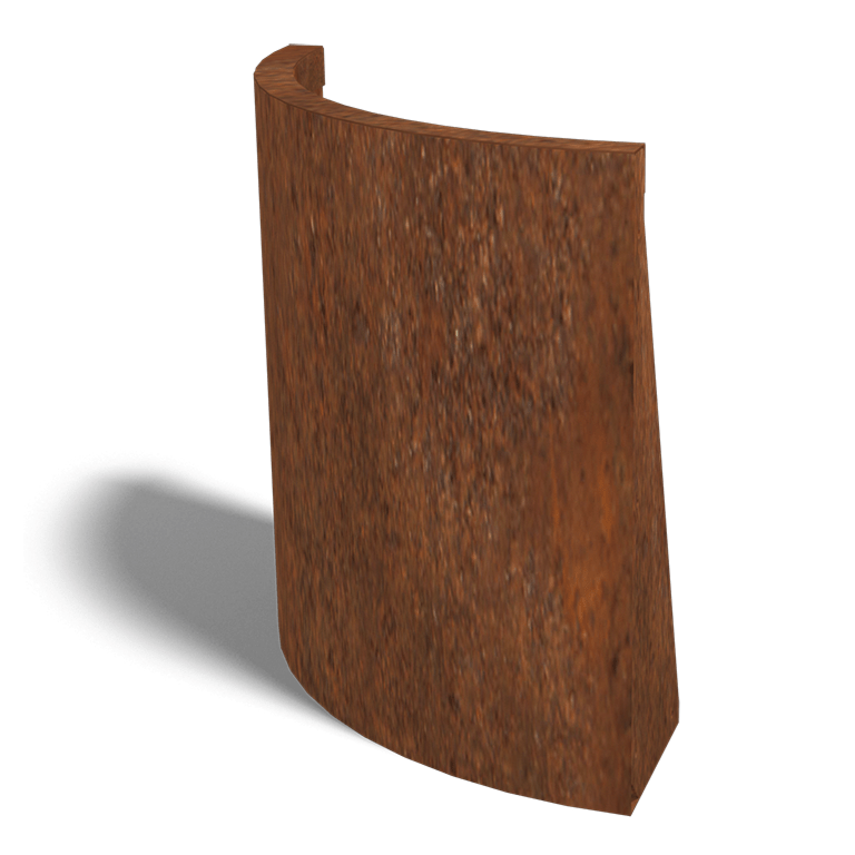 Muro de contención de acero corten curva exterior 50 x 50 cm (altura 60 cm)