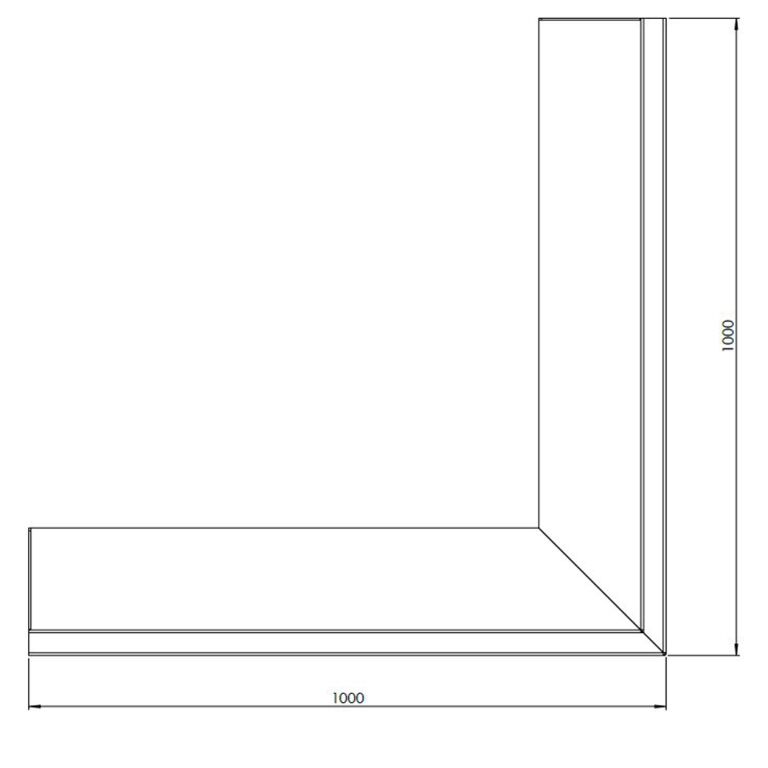 Esquina exterior del muro de contención de acero con recubrimiento de polvo 100 x 100 cm (altura 30 cm)