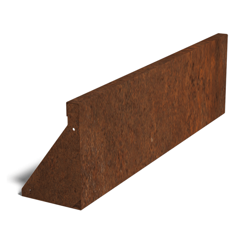 Muro de contención de acero corten recto 1000 mm (altura 300 mm)