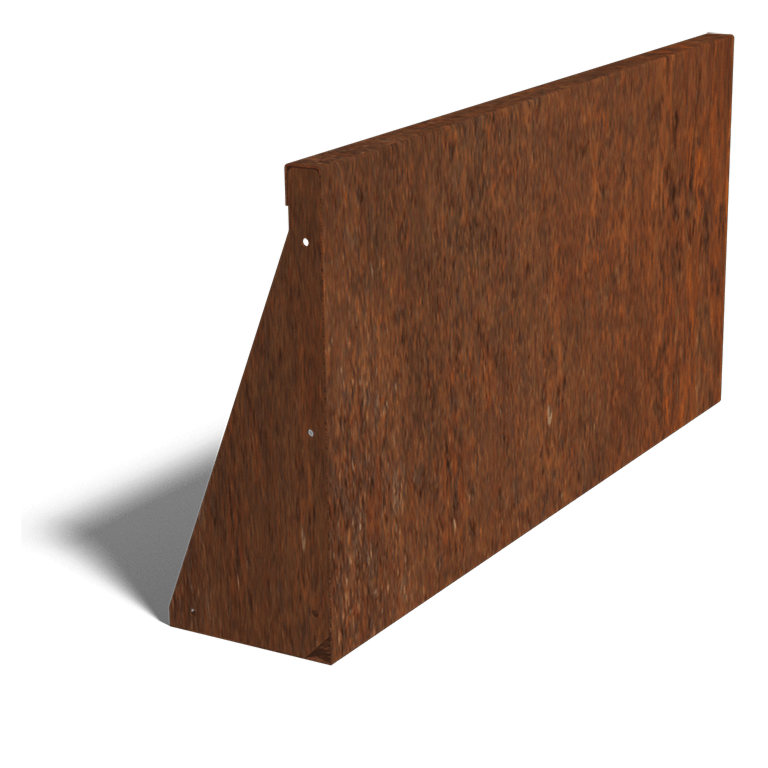 Muro de contención de acero corten recto 100 cm (altura 50 cm)