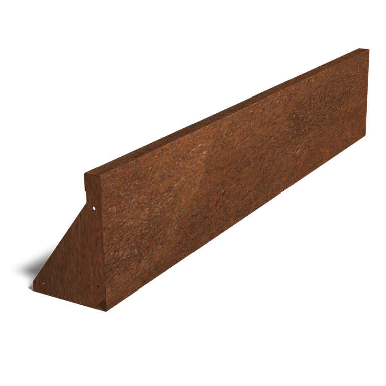 Muro de contención de acero corten recto 150 cm (altura 30 cm)